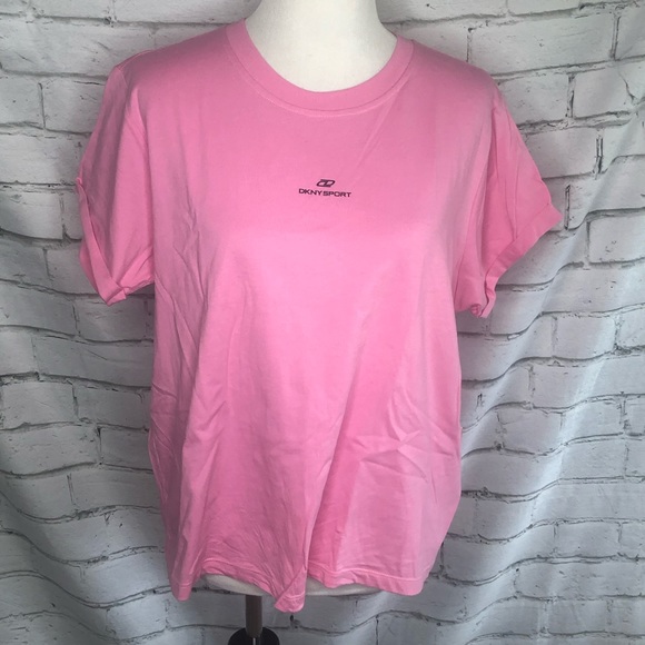 DKNY Sport Bubblegum Pink Short Sleeve Tee Shirt, Size Large, NWT!!
